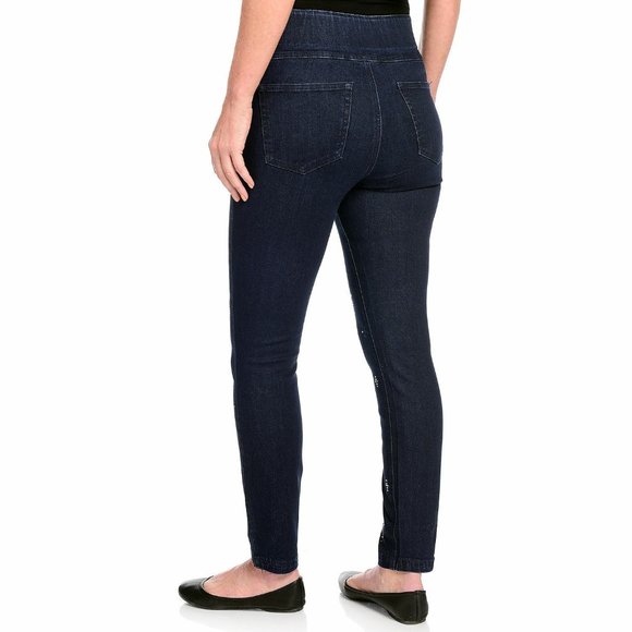 One World Blue Skinny Jeans Silver tone Studs Medium - Picture 2 of 13